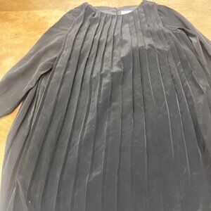 Black Pleated Arch and Lane Long Sleeved Girls Gown